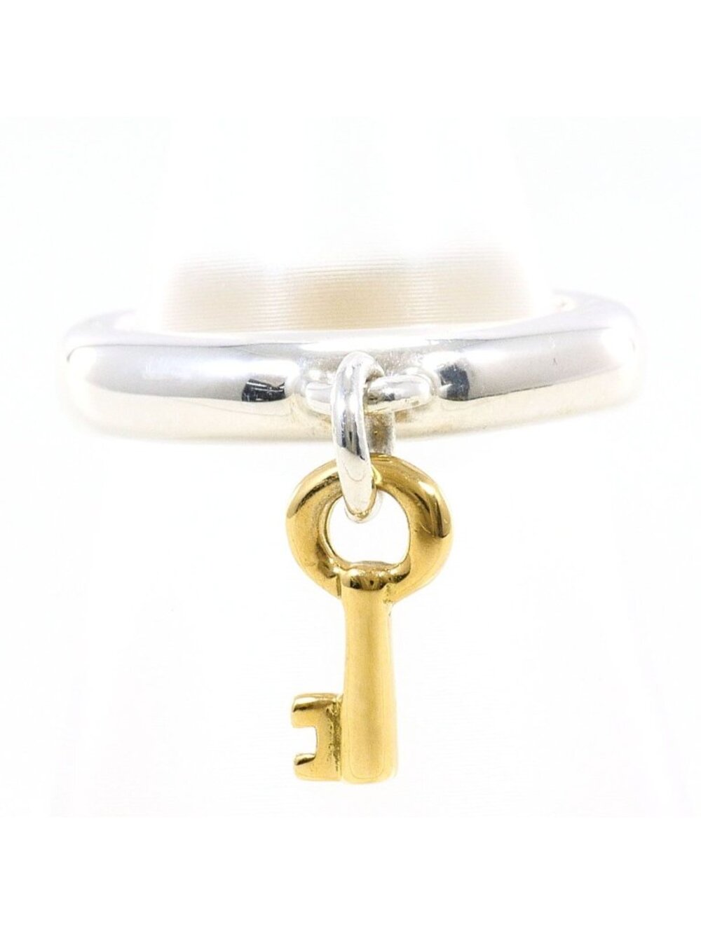 Tiffany & Co Key 18K Yellow Gold 925 Sterling Silver Ring